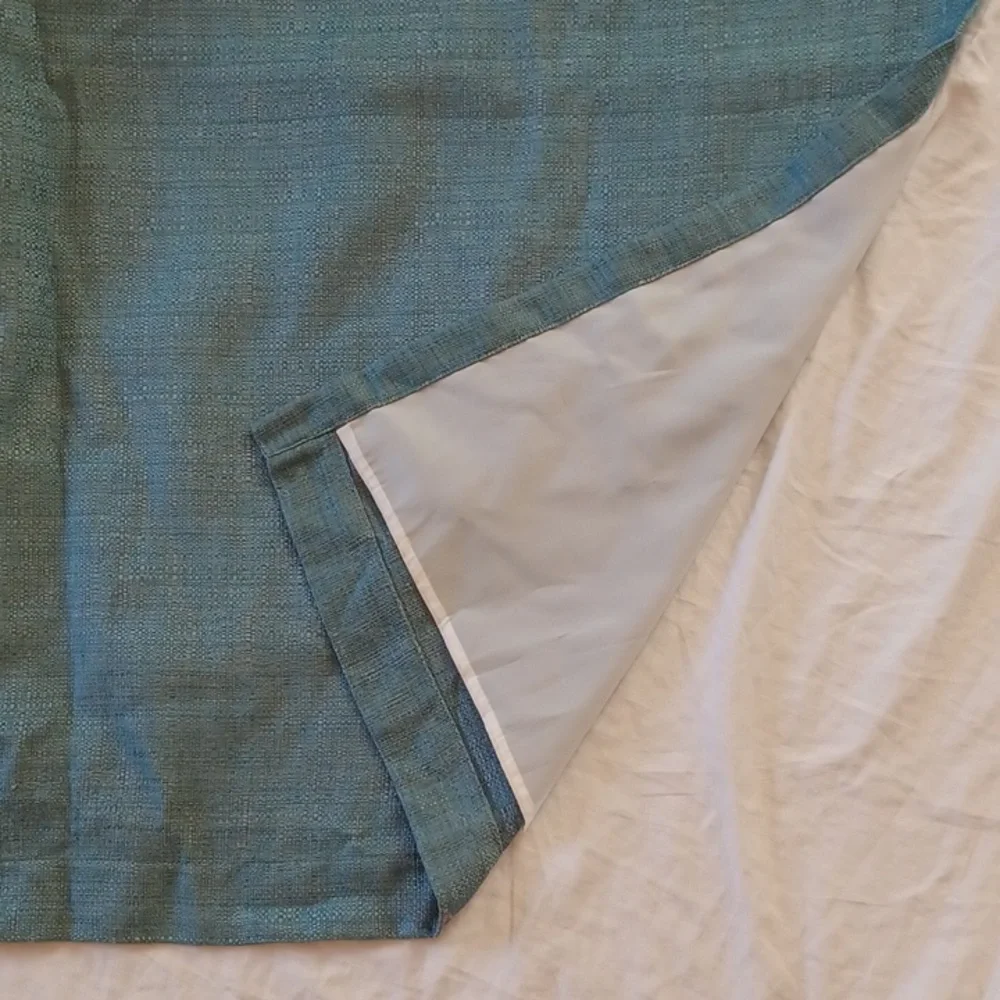 SET OF 2 Pier 1 Teal Floor Length Curtain Panels with Metal Grommets 54x85
